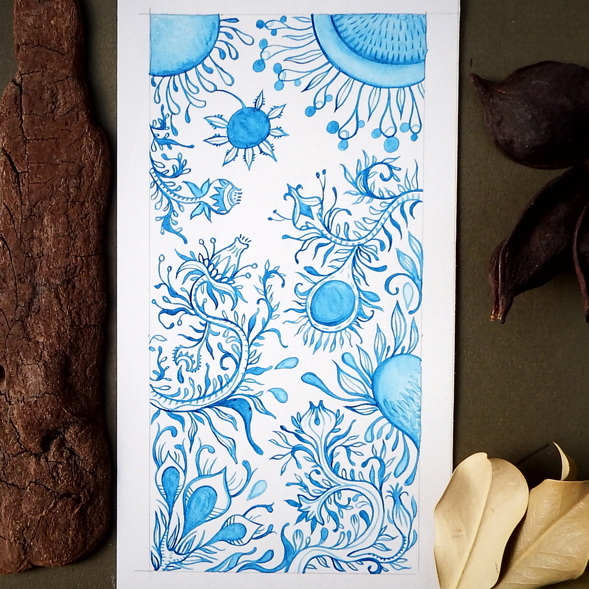 1200x1200 Alien Garden Original Watercolor Drawing My Gypsy Store - Alien Watercolor