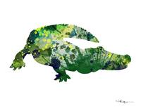 200x155 Stunning Alligator Watercolor Painting Reproductions For Sale On - Alligator Watercolor