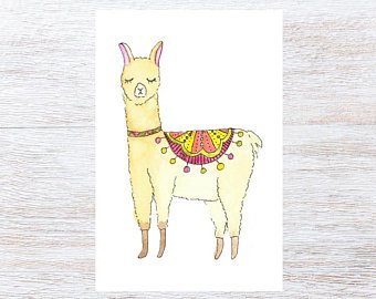 340x270 Alpaca Watercolor Etsy - Alpaca Watercolor