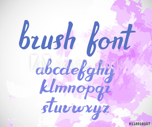 500x417 Modern Vector Brush Hand Written Alphabet. Watercolor Effect. Abc - Alphabet Watercolor