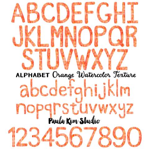 480x480 Orange Watercolor Alphabet Paula Kim Studio - Alphabet Watercolor