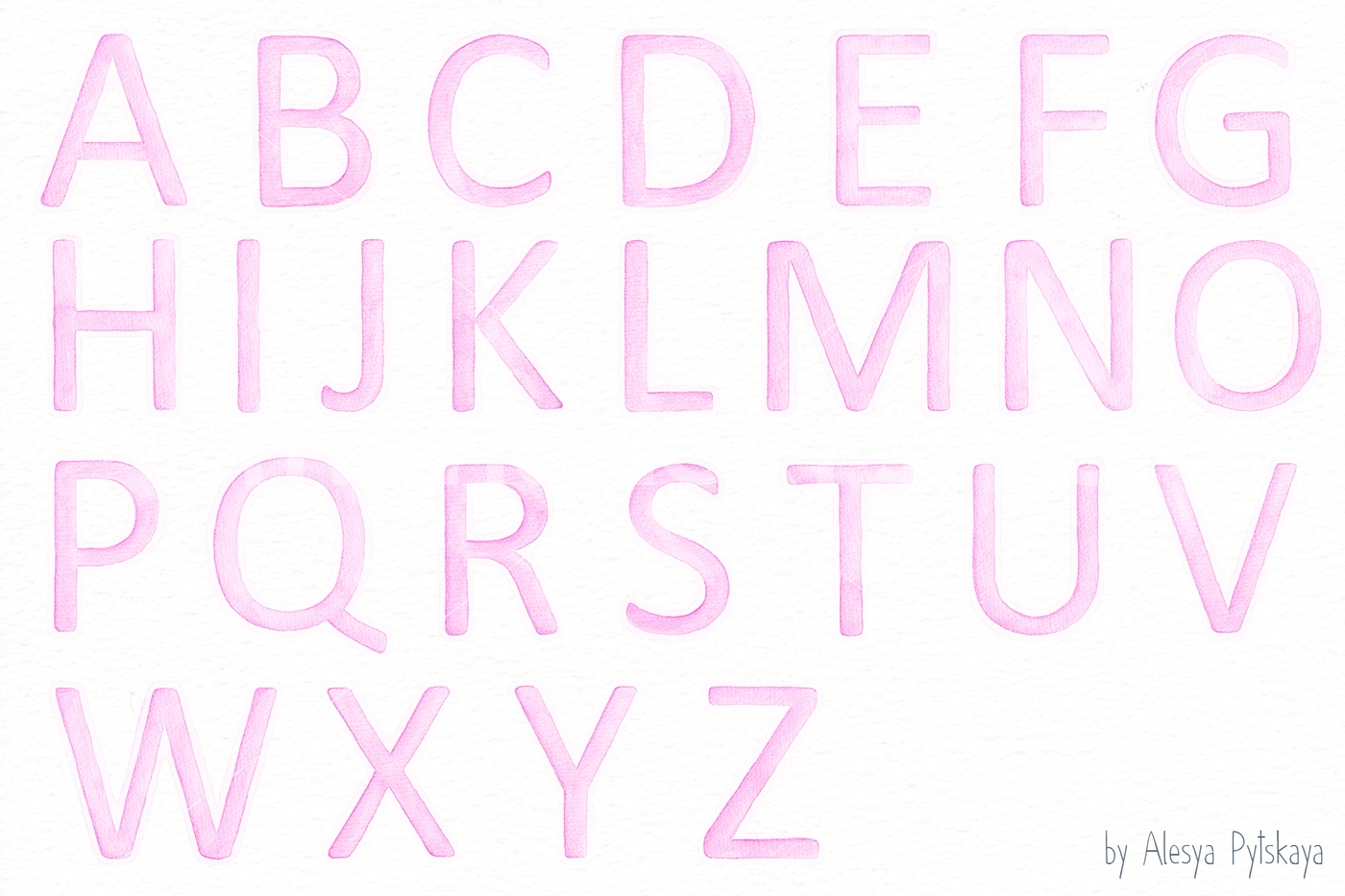 1400x933 Pink Alphabet - Alphabet Watercolor