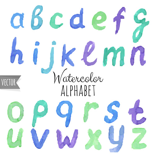 500x500 Watercolor Alphabet Letter With Numebrs Vector 08 Free Download - Alphabet Watercolor