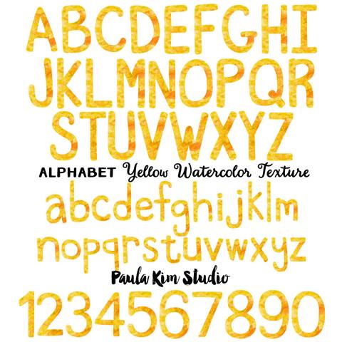 480x480 Yellow Watercolor Alphabet Paula Kim Studio - Alphabet Watercolor