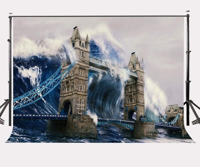 640x533 150x210cm Amazing Watercolor Painting Backdrop London Bridge Huge - Amazing Watercolor