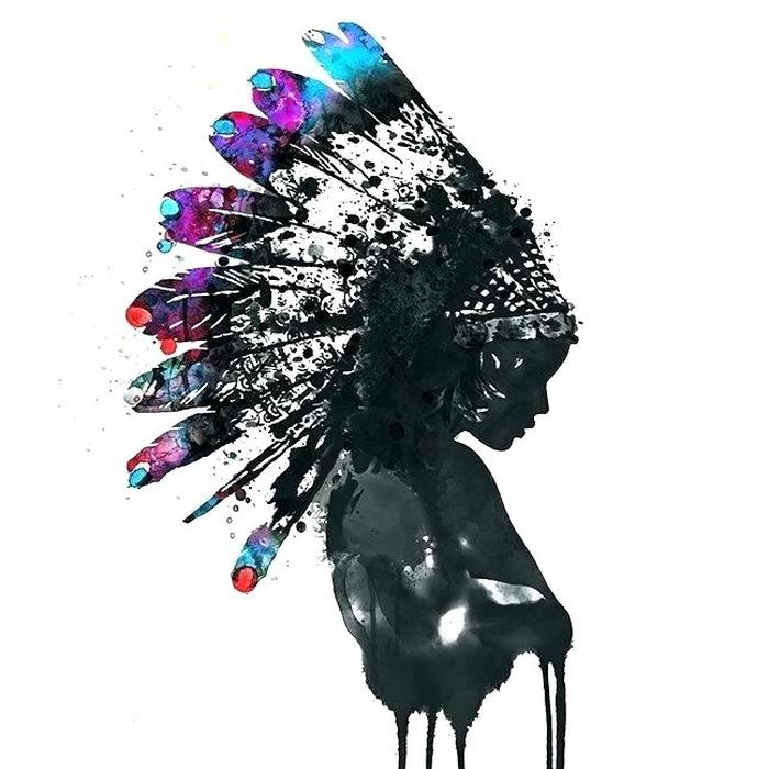 700x700 12. Native American Art Etsy - American Indian Watercolor