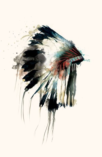 400x618 Life Is Beautiful Art Headdress, Amy And Watercolor - American Indian Watercolor