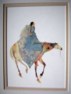 236x315 The Loss Native Art, American Art And Watercolor Horse - American Indian Watercolor