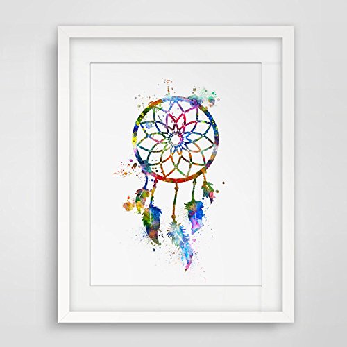 500x500 Watercolor Dream Catcher Wall Decor Nursery Kids Quote - American Indian Watercolor