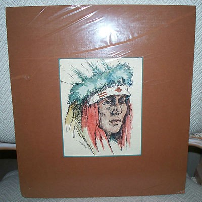 400x399 Original Watercolor Painting Of A Native American Indian Chief - American Indian Watercolor Paintings