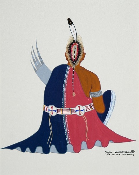 482x608 Osage Peyote Man (1958), Woodring (Carlton Delmar Woodring Wasaba - American Indian Watercolor Paintings