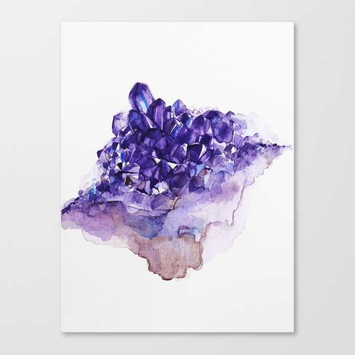 700x700 Amethyst Watercolor Canvas Print By Jenmerli Society6 - Amethyst Watercolor