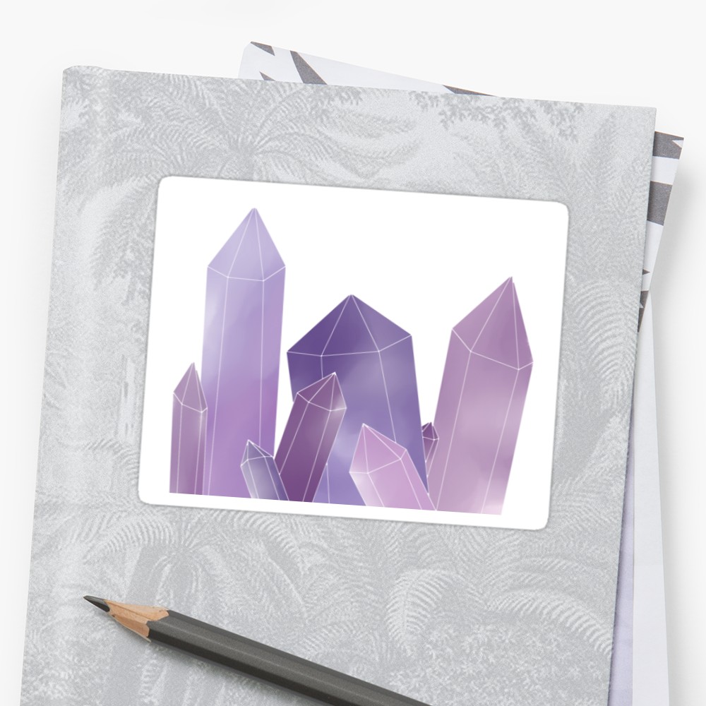 1000x1000 Amethyst Watercolor Gemstones Stickers By Secretfusion Redbubble - Amethyst Watercolor