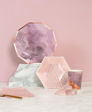 377x461 Amethyst Watercolor Large Paper Plates - Amethyst Watercolor