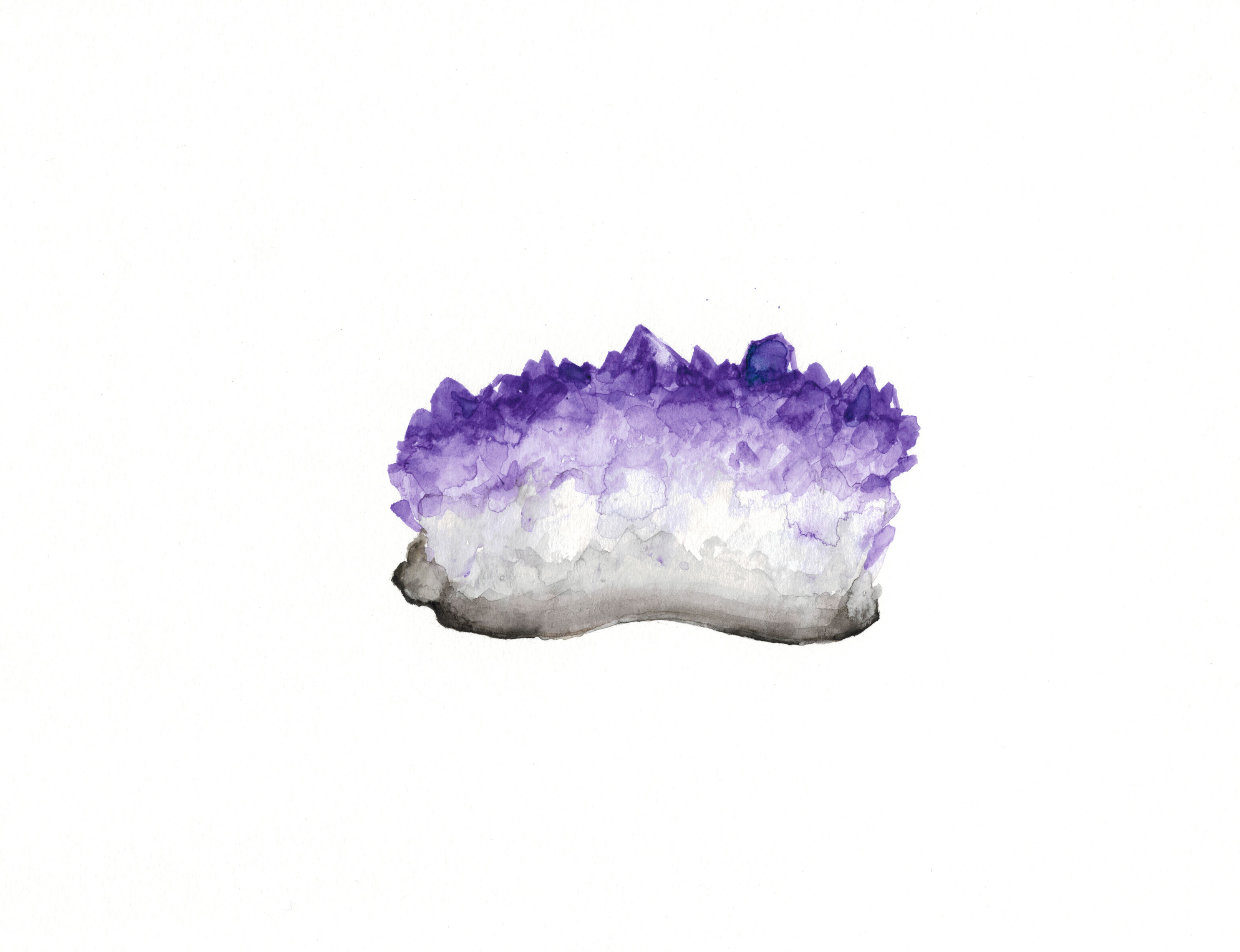3228x2478 Amethyst Watercolor Print Silver Pennies Jewelry - Amethyst Watercolor