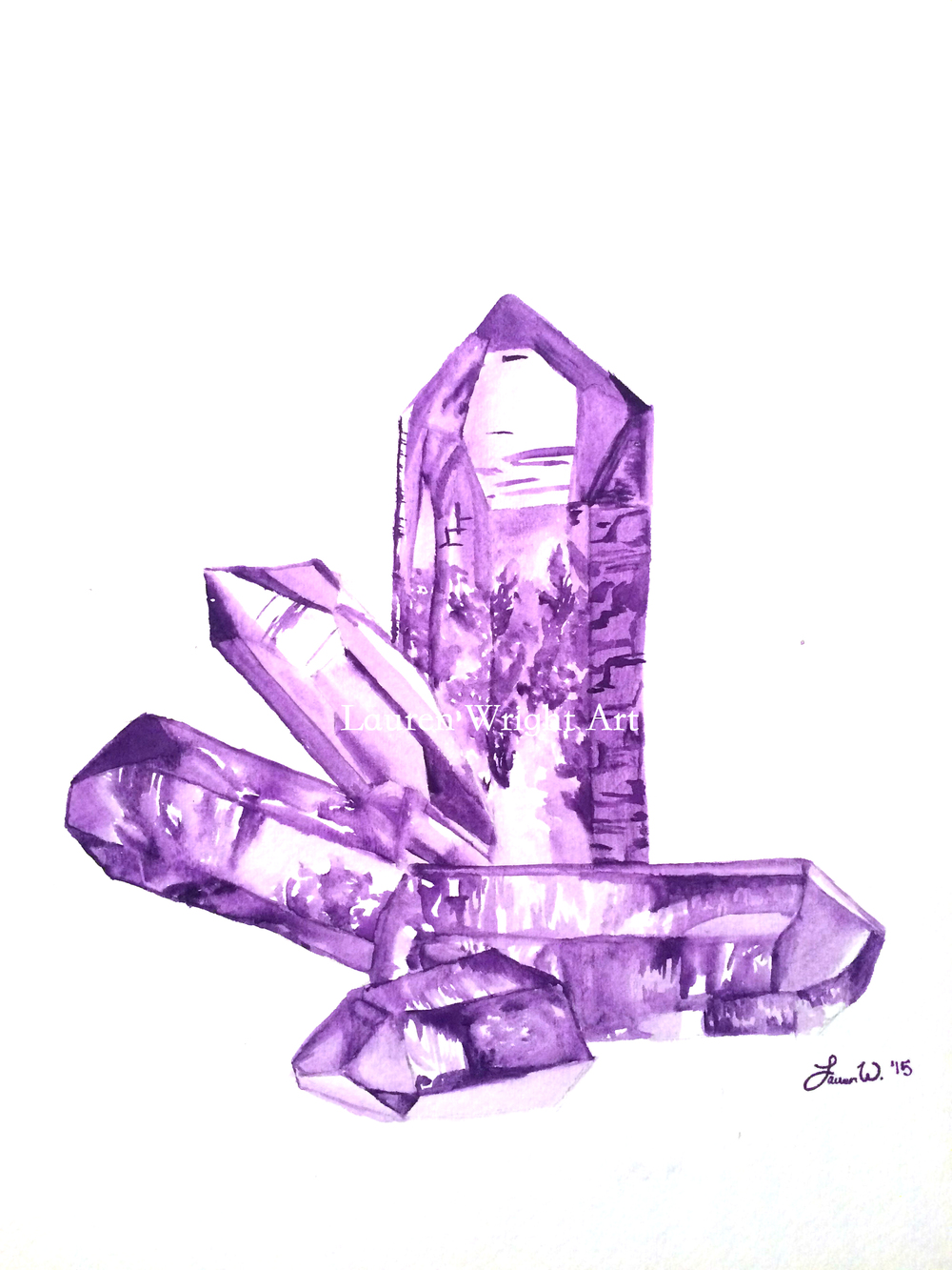 Amethyst Watercolor at PaintingValley.com | Explore collection of ...