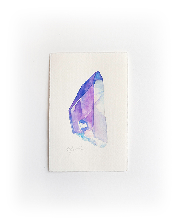576x720 Original Watercolor - Amethyst Watercolor