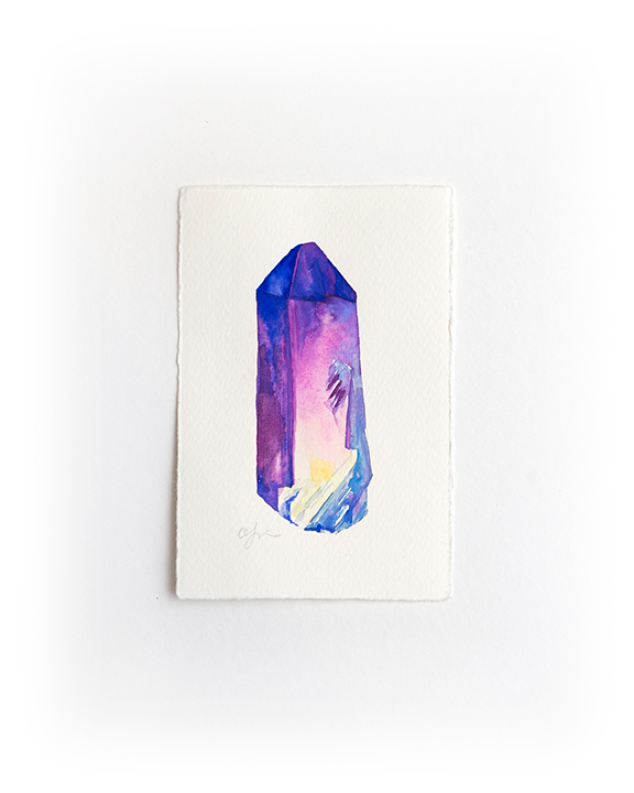 576x720 Original Watercolor - Amethyst Watercolor