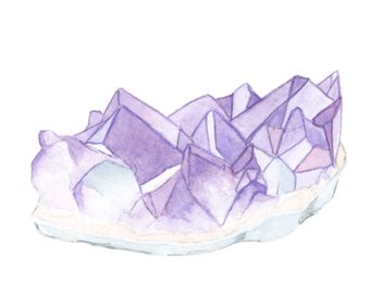 340x270 Watercolor Amethyst Etsy - Amethyst Watercolor