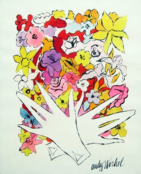 487x600 Flowers And Gloves - Andy Warhol Watercolor