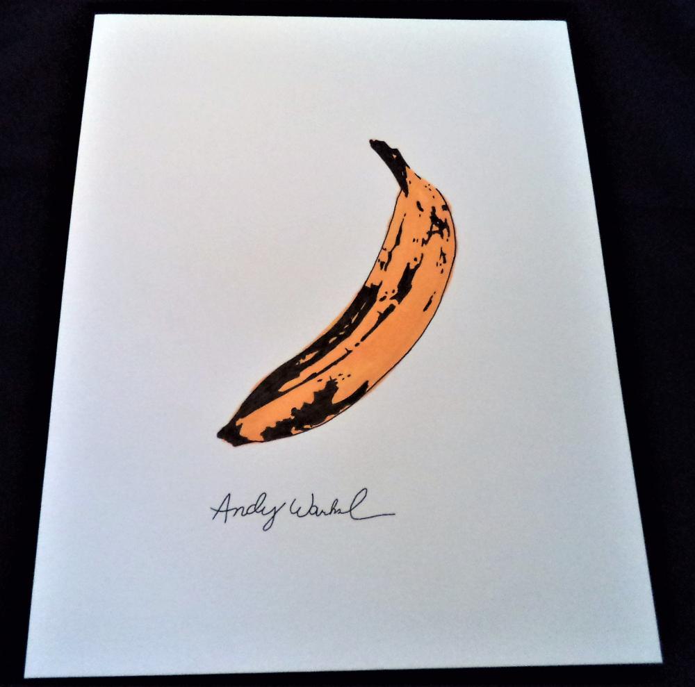 1000x989 Signed Andy Warhol Watercolor Painting Banana - Andy Warhol Watercolor