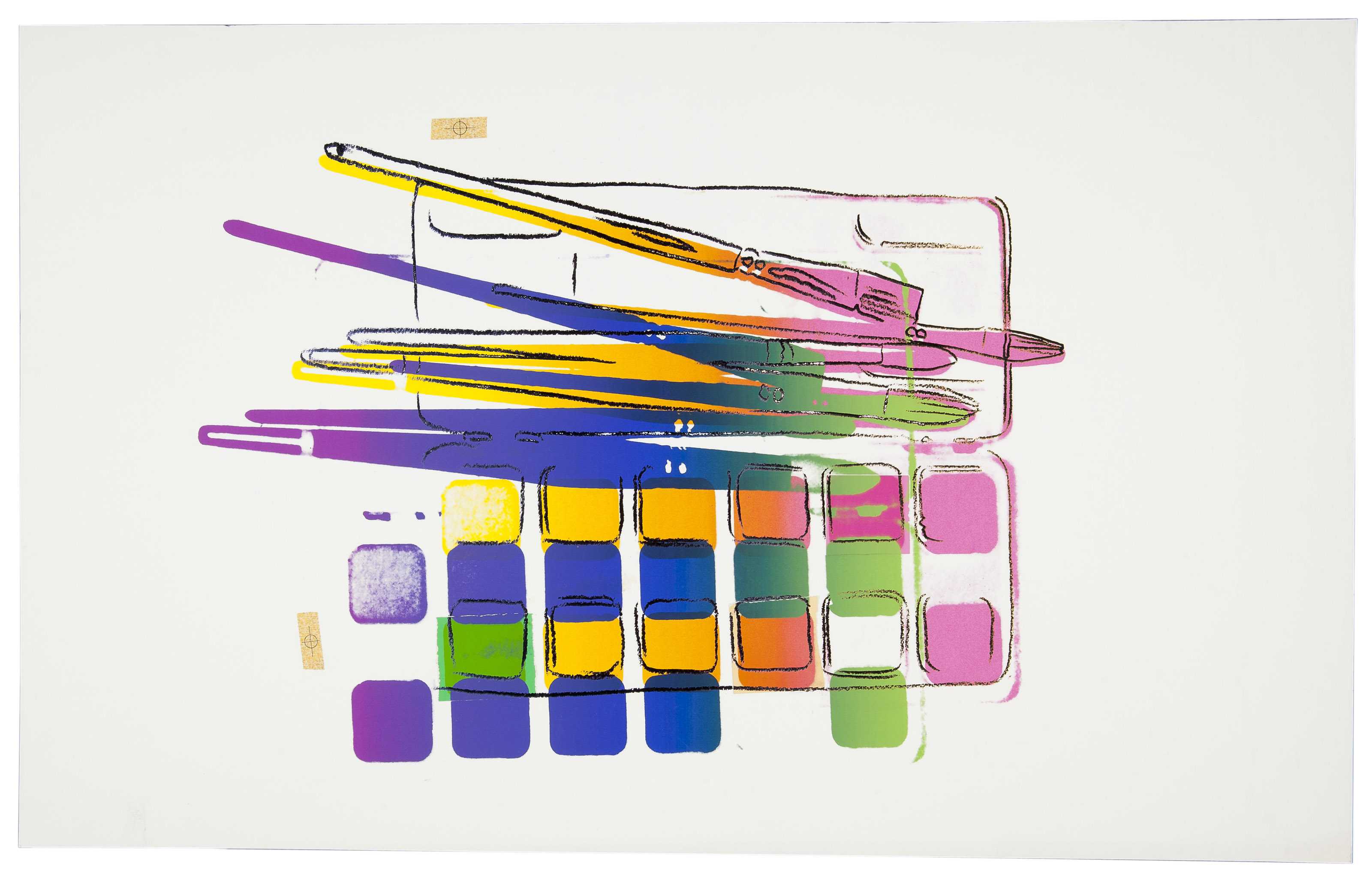 3200x2063 Watercolor Paint Kit With Brushes (See F. Amp S. Iiia.33[A]), Andy - Andy Warhol Watercolor