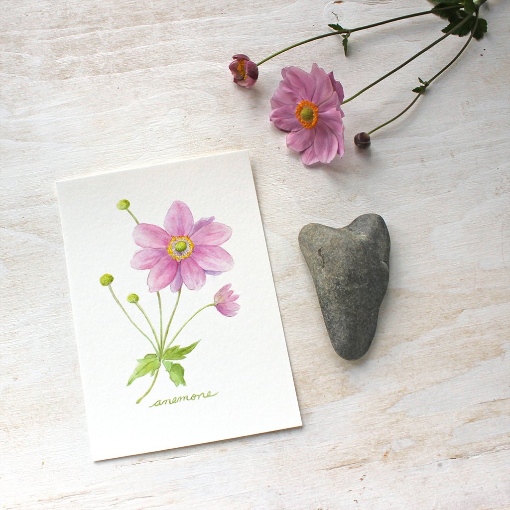 1024x1024 Japanese Anemone Watercolor Print Trowel And Paintbrush - Anemone Watercolor