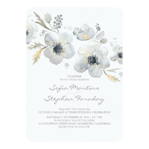 307x307 Anemone Watercolor Flowers Invitations Zazzle - Anemone Watercolor