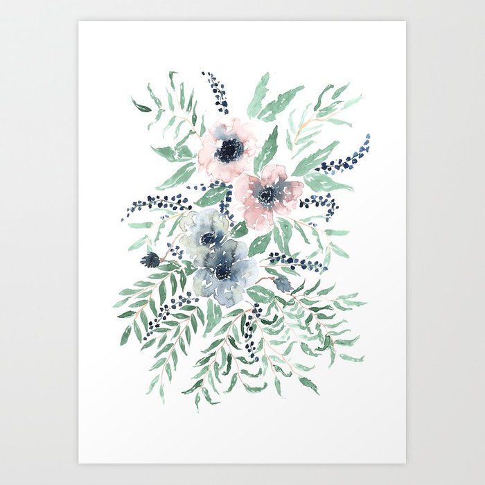 700x700 Anemone Watercolour Print Art Print By Laurenthomas2 Society6 - Anemone Watercolor