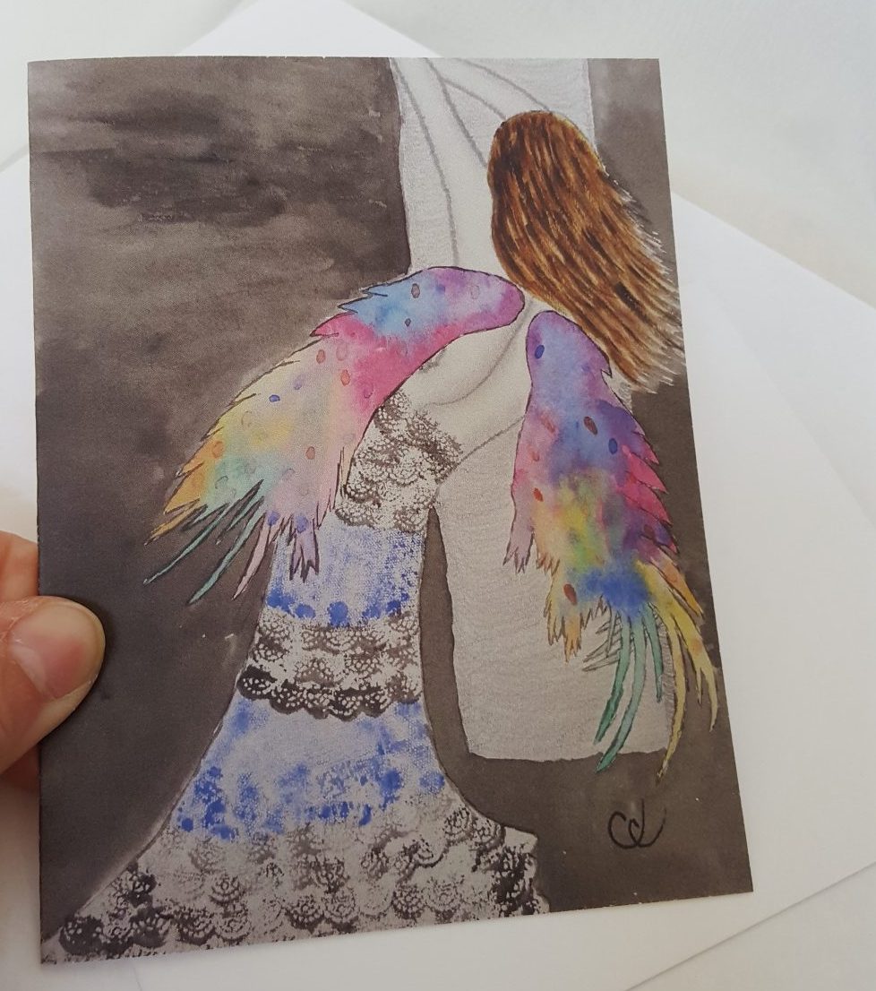 978x1106 Earth Angel Watercolor Art Card Beacon Farm - Angel Watercolor Paintings