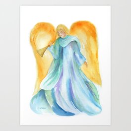 264x264 Angel Painting Art Prints Society6 - Angel Watercolor Paintings