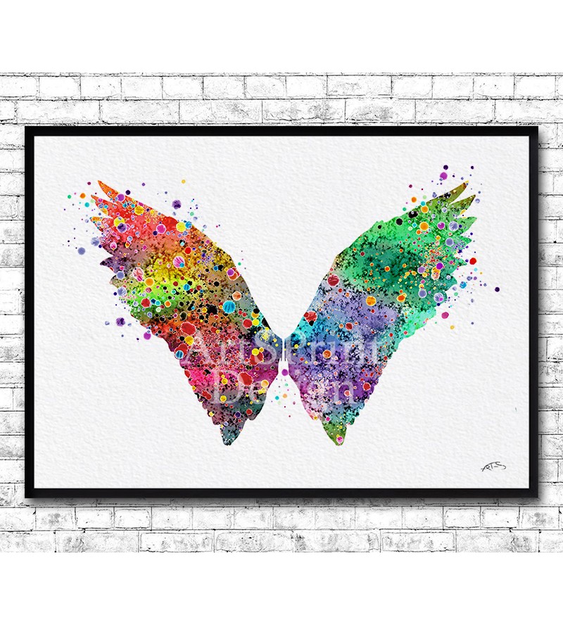 800x888 Angel Wings Wall Art - Angel Wings Watercolor