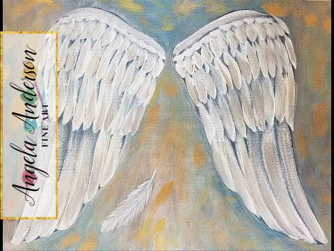 480x360 Angel Wings Acrylic Painting Tutorial Easy Beginner Canvas Live - Angel Wings Watercolor