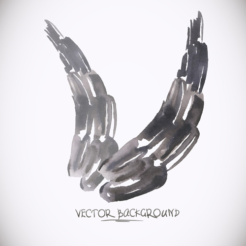 500x500 Classic Watercolor Wings Vector Background Free Vector In - Angel Wings Watercolor