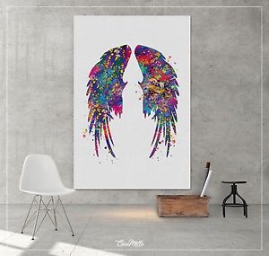 300x285 Wings Watercolor Angel Wings Print Feathers Decor Watercolor - Angel Wings Watercolor