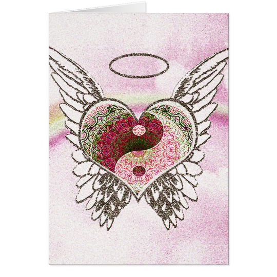 540x540 Yin Yang Heart Angel Wings Watercolor - Angel Wings Watercolor
