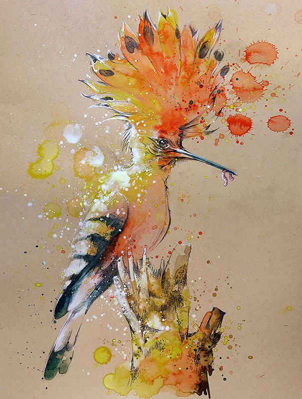 605x800 Splashed Watercolor Paintings By Tilen Ti Bored Panda - Animal Watercolor Art