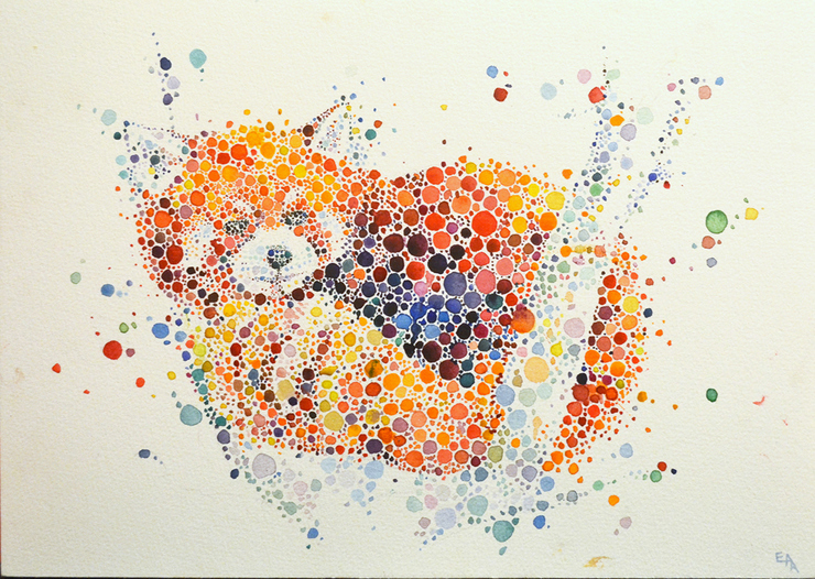 740x526 Animal Paintings Made From Hundreds Of Colored Dots Designwrld - Animal Watercolor Art
