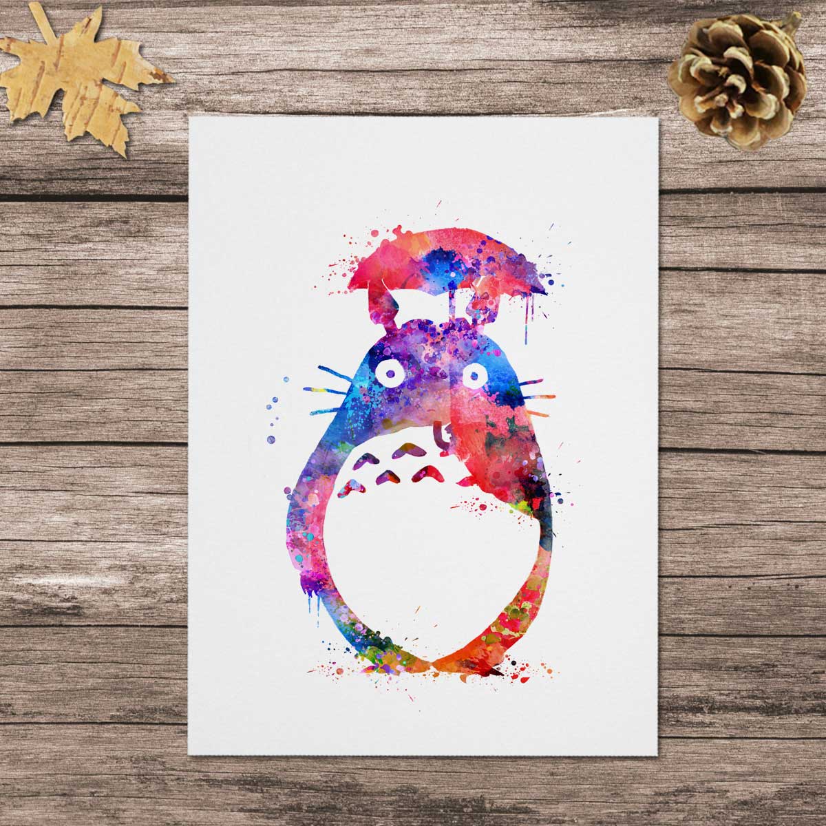 1200x1200 Totoro Art Print Watercolor Movie Miyazaki Anime Poster Fine Art - Anime Watercolor