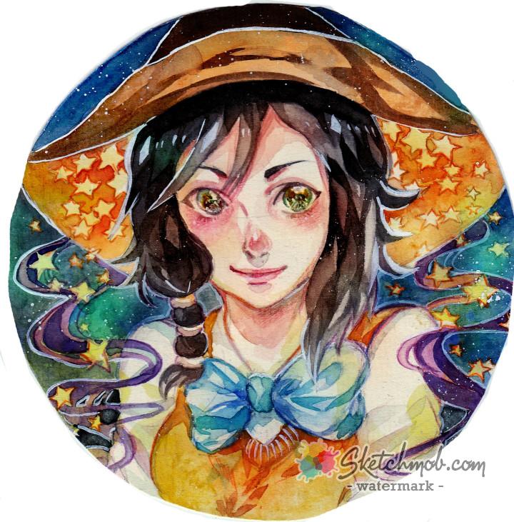 720x731 Custom Watercolor Anime Style Commission Sketchmob - Anime Watercolor Painting