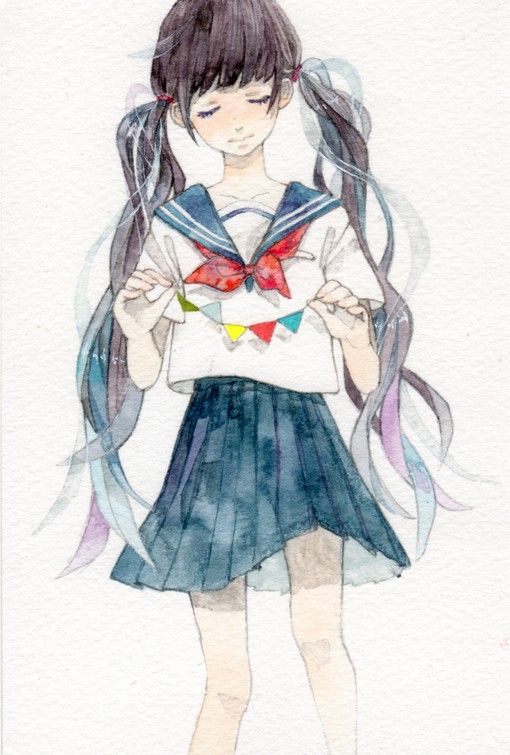510x755 This Artist Makes Painting With Watercolor Look So Easy. Art - Anime Watercolor Painting