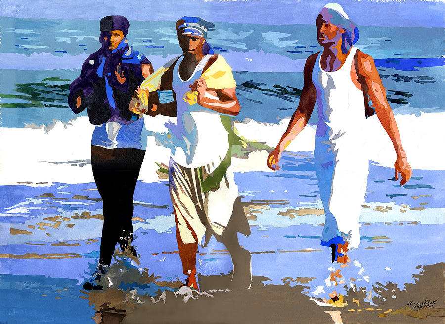 900x654 Beach Rhythms Painting By Anne Abgott - Anne Abgott Watercolor