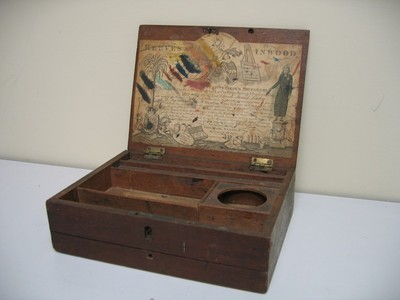 400x300 Early Antique 1780s Reeves Inwood Mahogany Watercolor Paint Box - Antique Watercolor Paint Box