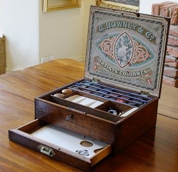 350x337 Rowney Artists Watercolour Paint Box 167022 Sellingantiques.co.uk - Antique Watercolor Paint Box