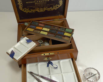 340x270 Watercolor Paint Box Etsy - Antique Watercolor Paint Box