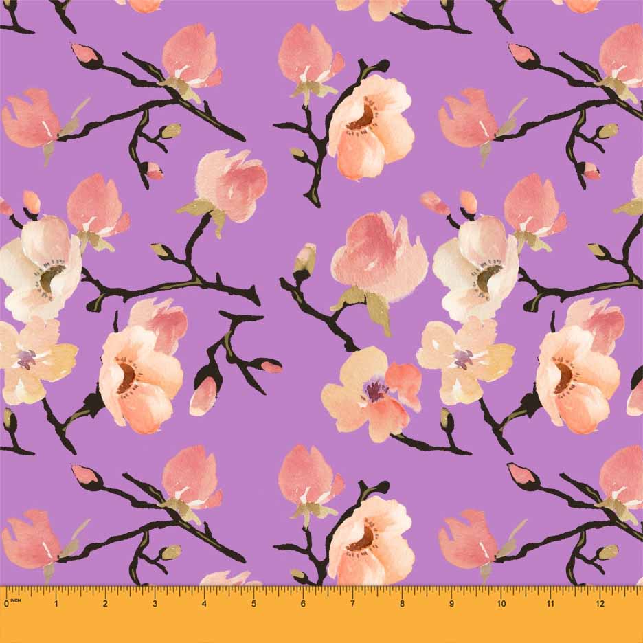 936x936 Soimoi Fabric Apple Blossom Watercolor Fabric Prints By Yard Wc - Apple Blossom Watercolor