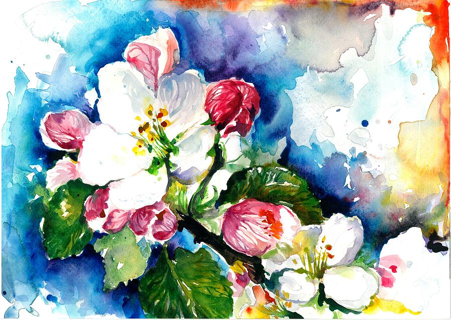 900x638 Apple Tree Blossom - Apple Tree Watercolor