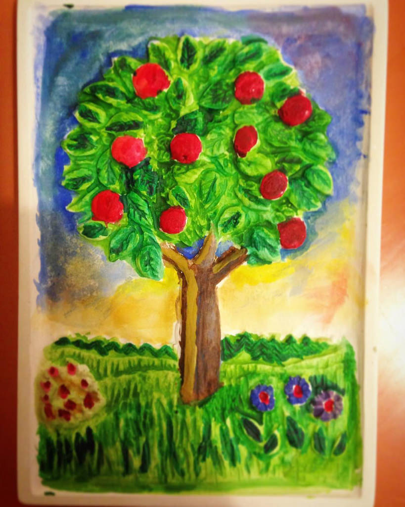 819x1024 Apple Tree, - Apple Tree Watercolor