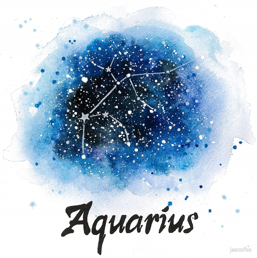 997x1000 Aquarius Watercolor Constellation By Jestofko Redbubble - Aquarius Watercolor