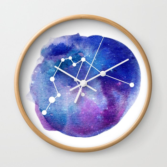 700x700 Aquarius Watercolor Zodiac Constellation Wall Clock By - Aquarius Watercolor